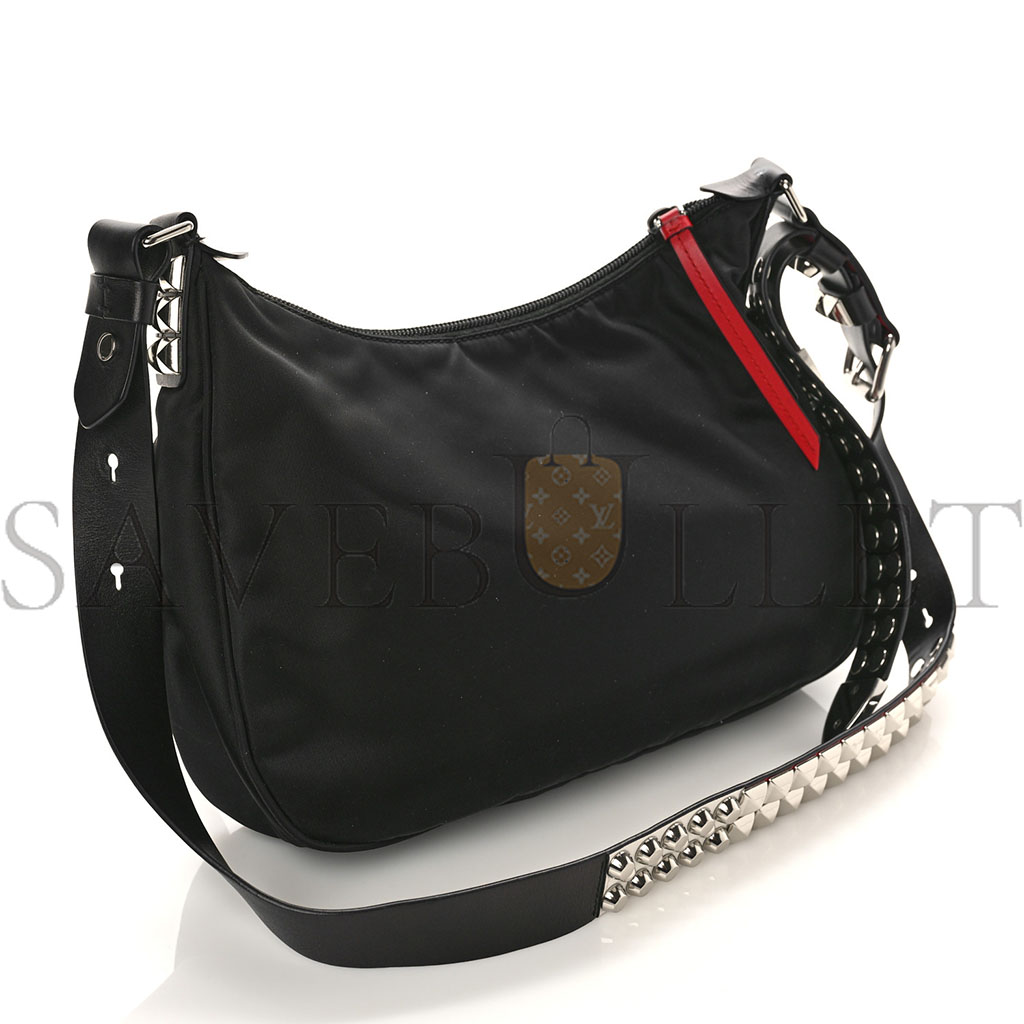 PRADA TESSUTO NYLON STUDDED NEW VELA HOBO BLACK FUOCO (29*20*7cm) PRADA TESSUTO NYLON STUDDED NEW VELA HOBO BLACK FUOCO (29*20*7cm)