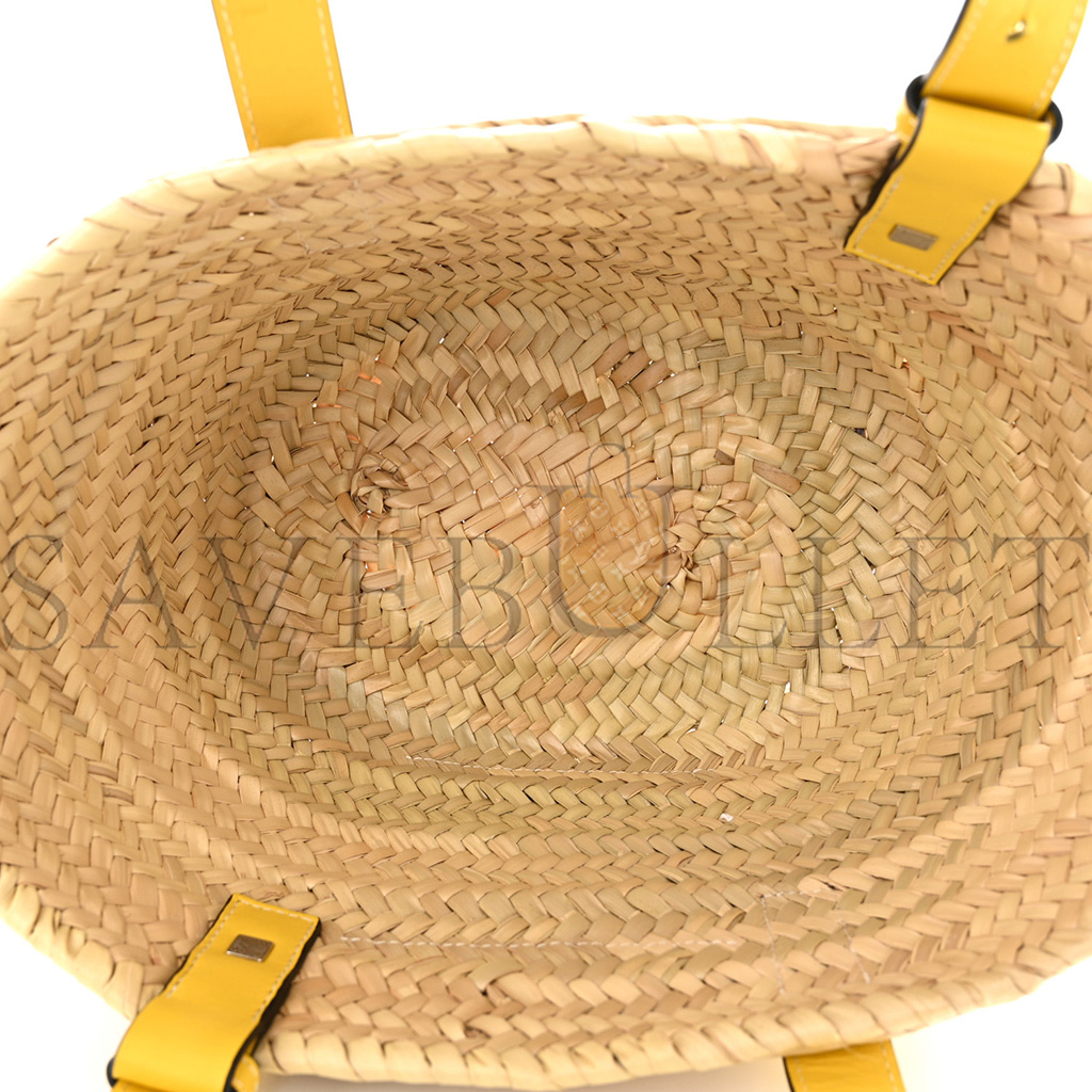 LOEWE RAFFIA SMALL BASKET TOTE BAG NATURAL YELLOW (21*18*13cm) LOEWE RAFFIA SMALL BASKET TOTE BAG NATURAL YELLOW (21*18*13cm)